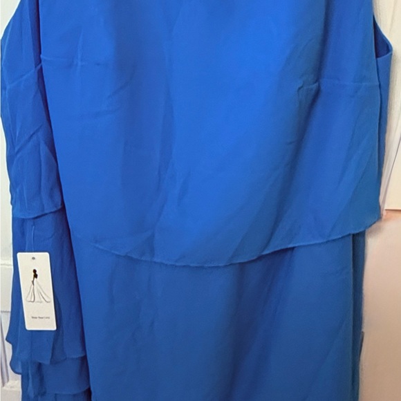 Faeriesty Plus Size Ocean Blue 2-Piece Chiffon Gown & Jacket Set NWT 24W - Picture 1 of 8